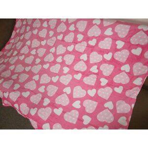 New Pink Valentine's Day Hearts Plush Fleece Throw GIFT Blanket Heart Love SOFT